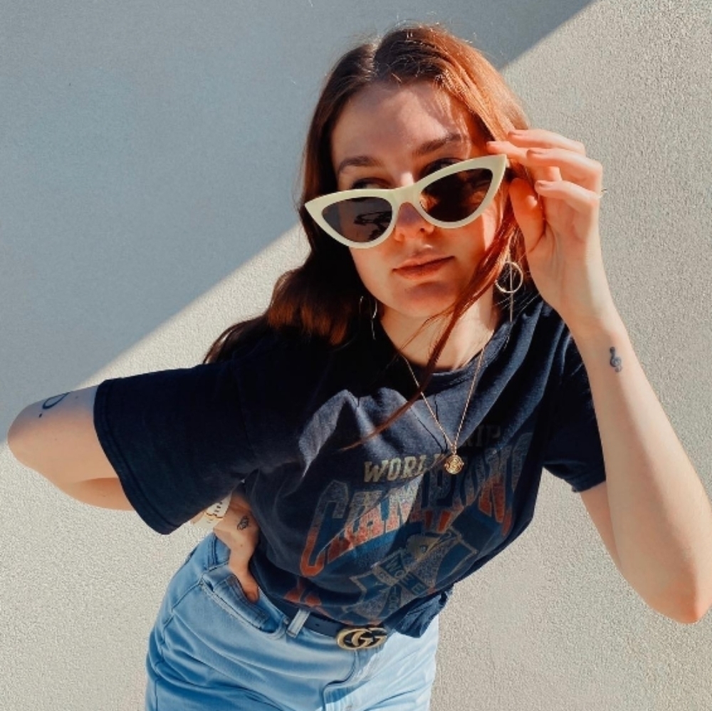 𝅺new Trendy Classic Retro Vintage Look Cat Eye Sungalsses